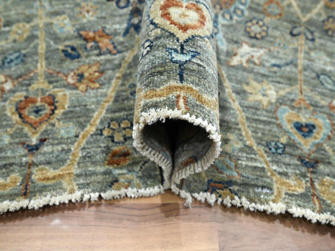 8'0" x 9'10" New Hand Knotted Grey Wool Rectangle Oriental Rug - MOA10276434