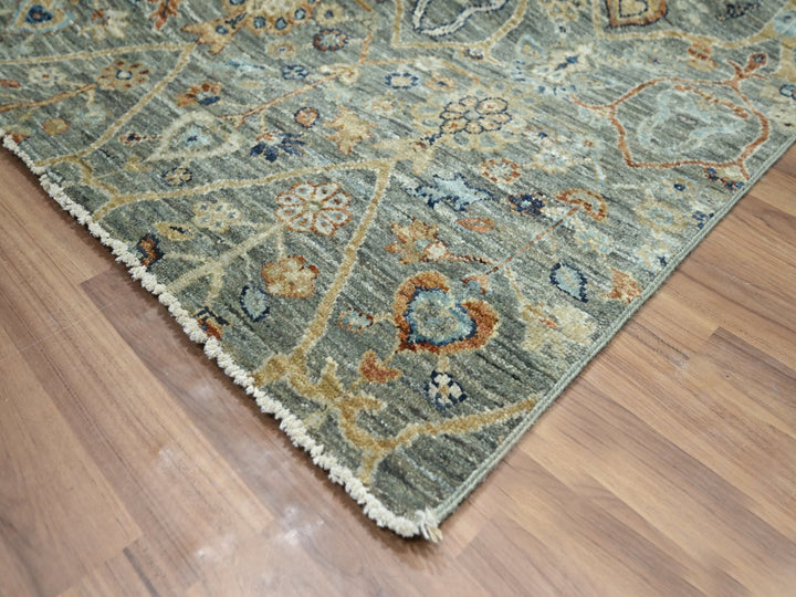 8'0" x 9'10" New Hand Knotted Grey Wool Rectangle Oriental Rug - MOA10276434