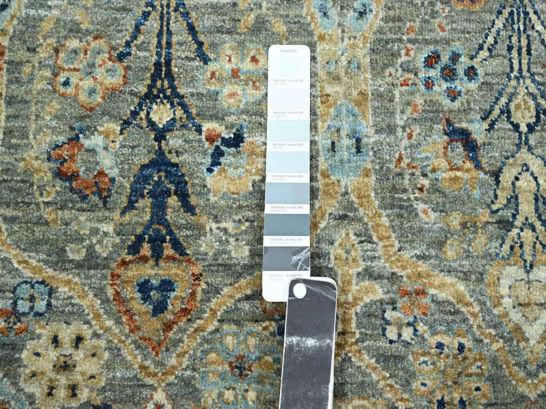 8'0" x 9'10" New Hand Knotted Grey Wool Rectangle Oriental Rug - MOA10276434