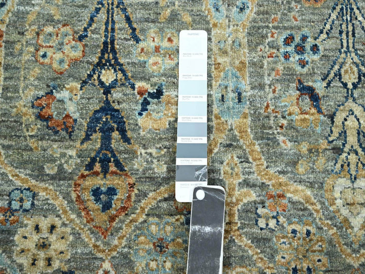8'0" x 9'10" New Hand Knotted Grey Wool Rectangle Oriental Rug - MOA10276434