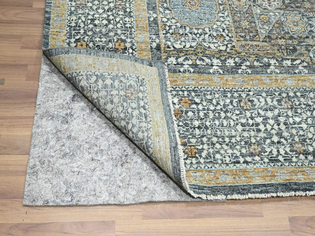 8'3" x 10'1" New Hand Knotted Green Wool Rectangle Oriental Rug - MOA10276435