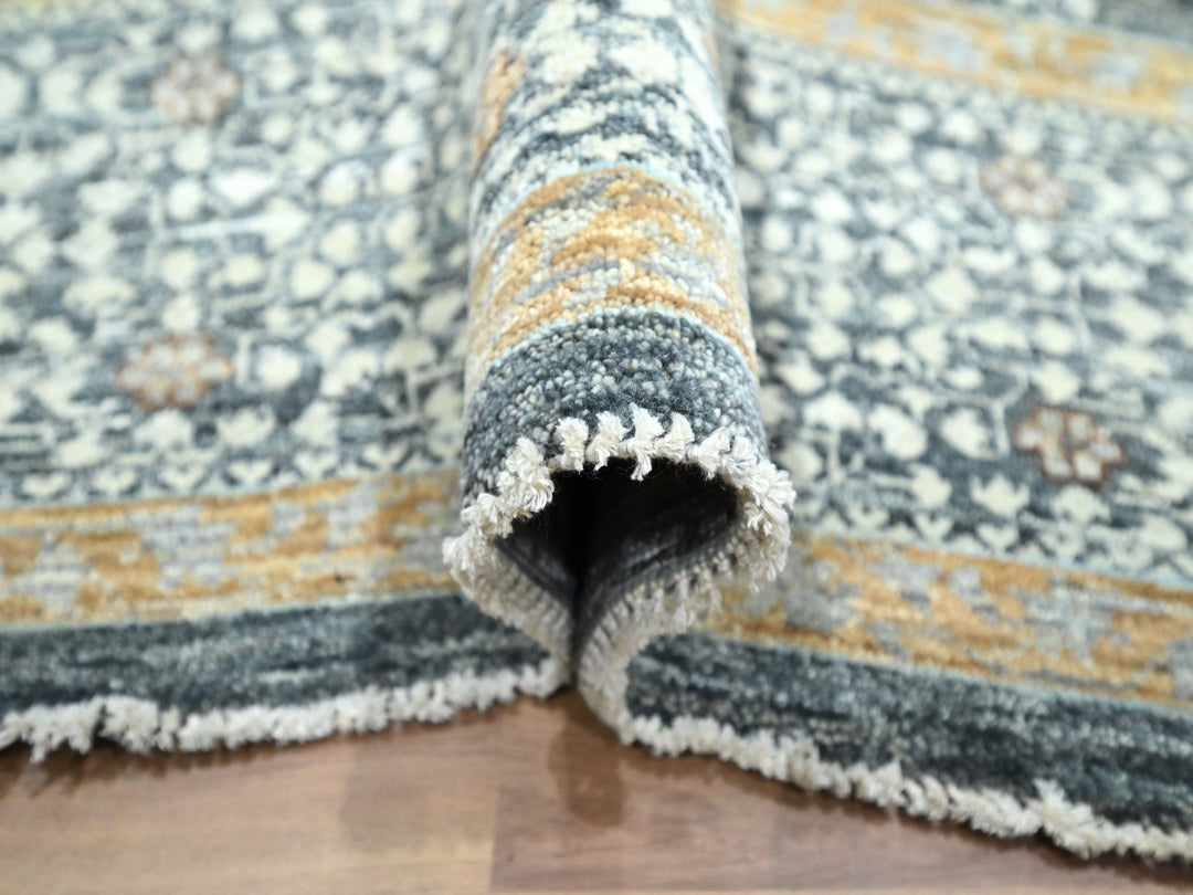 8'3" x 10'1" New Hand Knotted Grey Wool Rectangle Oriental Rug - MOA10276435