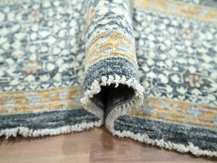 8'3" x 10'1" New Hand Knotted Grey Wool Rectangle Oriental Rug - MOA10276435