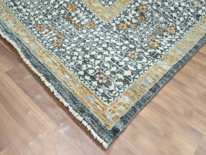 8'3" x 10'1" New Hand Knotted Grey Wool Rectangle Oriental Rug - MOA10276435