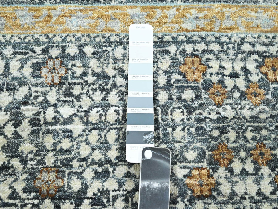 8'3" x 10'1" New Hand Knotted Grey Wool Rectangle Oriental Rug - MOA10276435