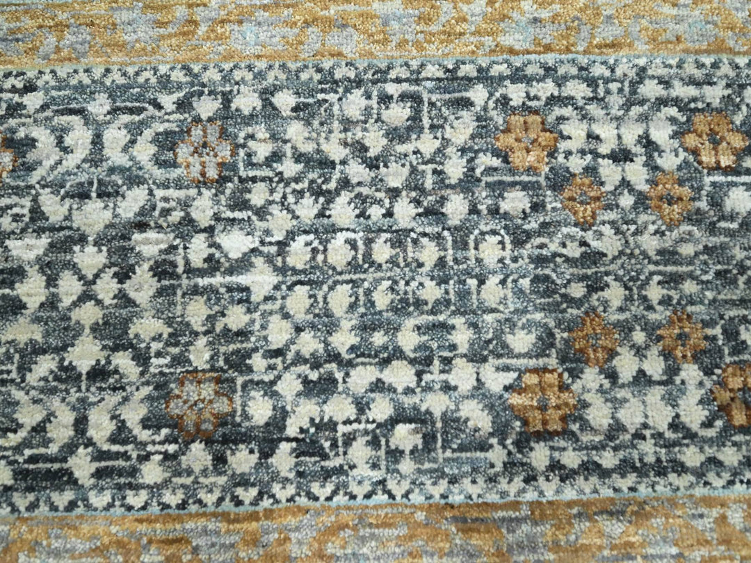 8'3" x 10'1" New Hand Knotted Grey Wool Rectangle Oriental Rug - MOA10276435