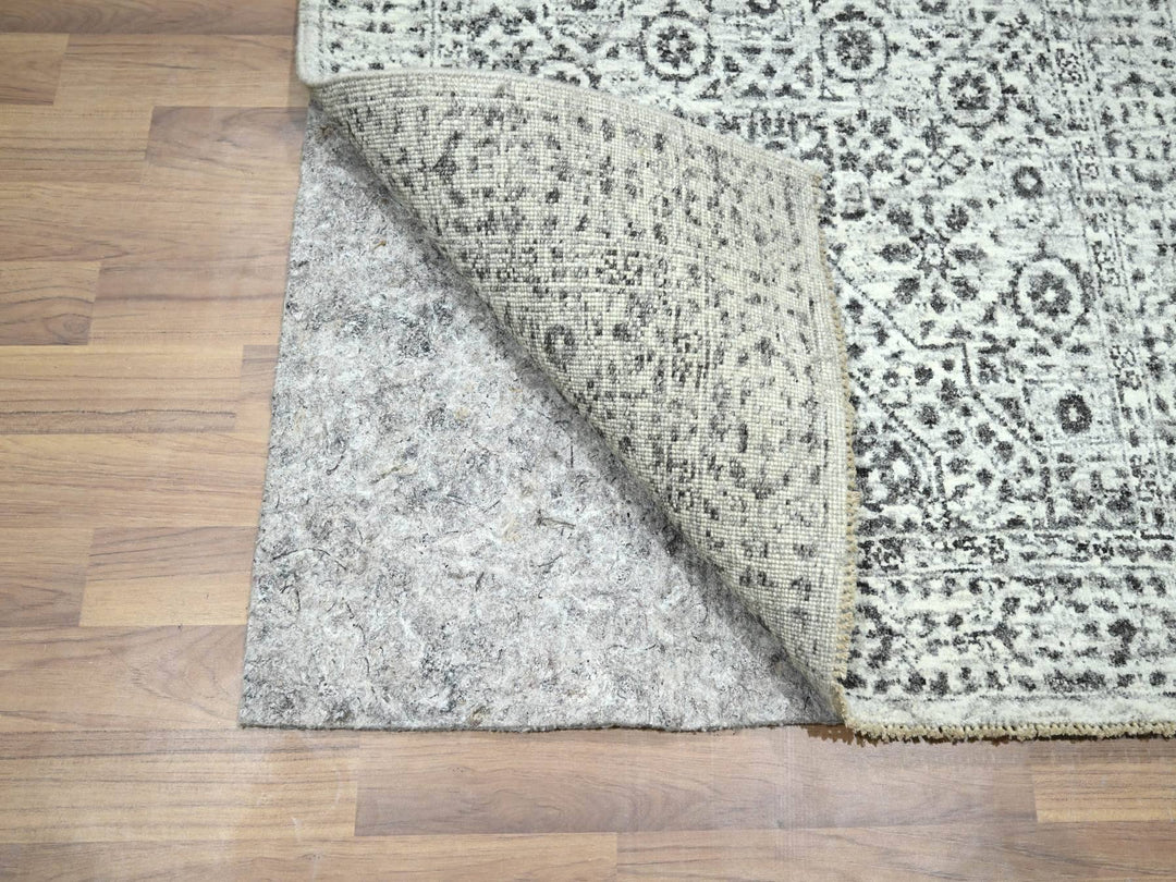 2'7" x 12'0" New Hand Knotted Ivory Wool Runner Oriental Rug - MOA10276437