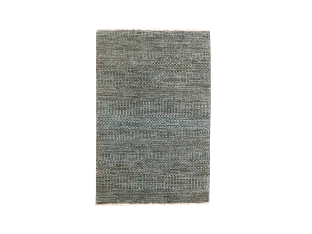2'0" x 3'0" New Hand Knotted Brown Wool Rectangle Oriental Rug - MOA10276440
