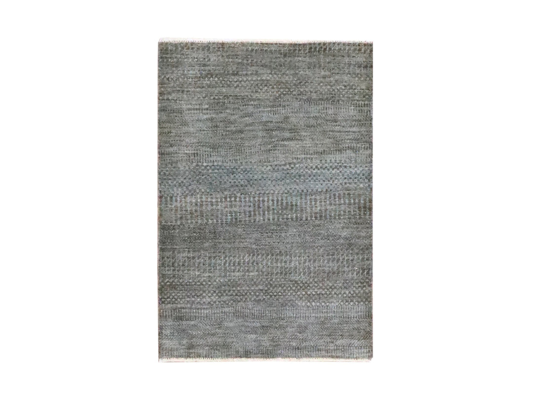 2'0" x 3'0" New Hand Knotted Brown Wool Rectangle Oriental Rug - MOA10276441
