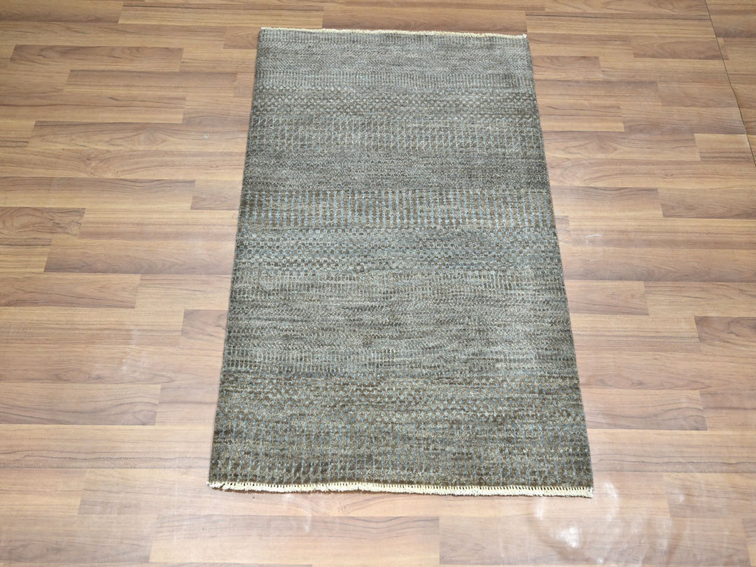 2'0" x 3'0" New Hand Knotted Brown Wool Rectangle Oriental Rug - MOA10276441