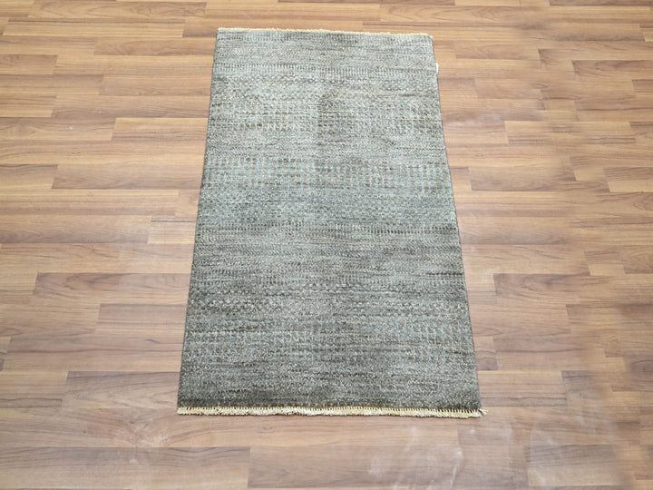 2'0" x 3'0" New Hand Knotted Brown Wool Rectangle Oriental Rug - MOA10276443
