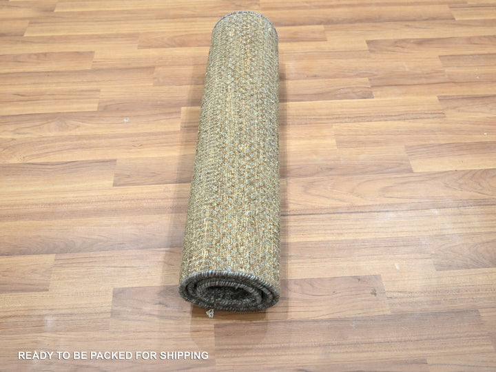 2'0" x 3'0" New Hand Knotted Brown Wool Rectangle Oriental Rug - MOA10276443