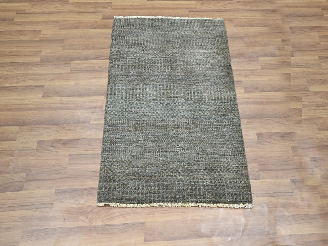 2'0" x 3'0" New Hand Knotted Brown Wool Rectangle Oriental Rug - MOA10276447