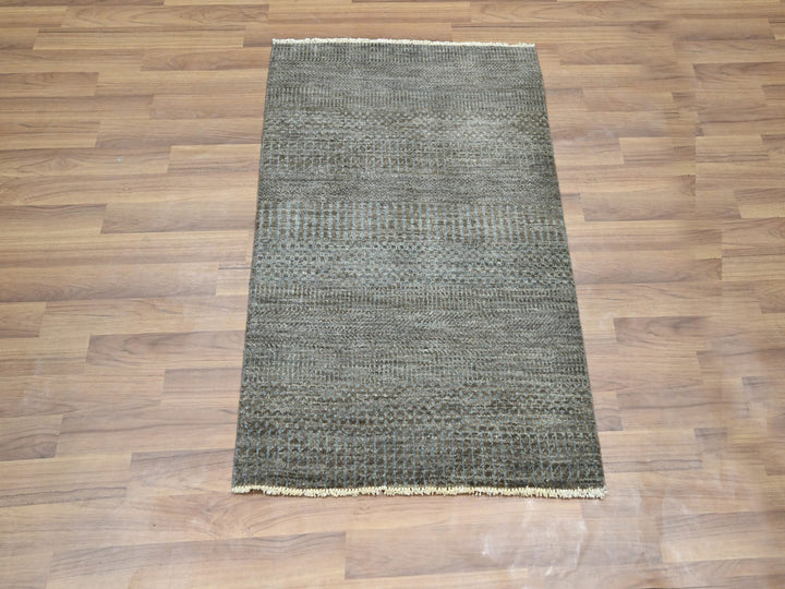 2'0" x 3'0" New Hand Knotted Brown Wool Rectangle Oriental Rug - MOA10276447