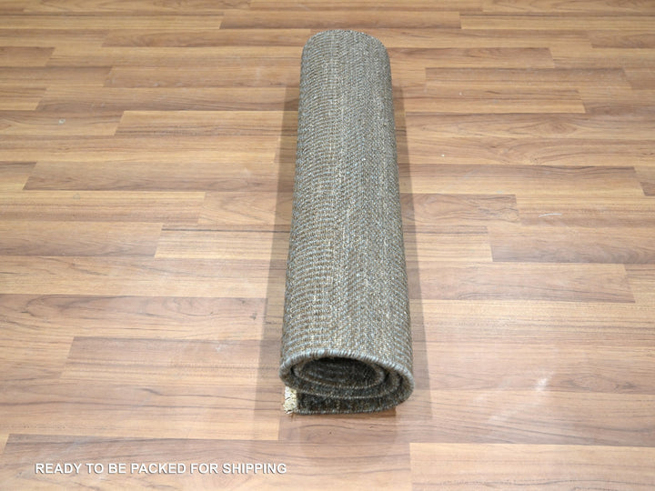 2'0" x 3'0" New Hand Knotted Brown Wool Rectangle Oriental Rug - MOA10276447
