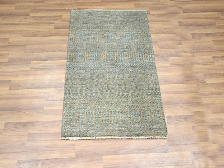 2'0" x 3'0" New Hand Knotted Brown Wool Rectangle Oriental Rug - MOA10276448