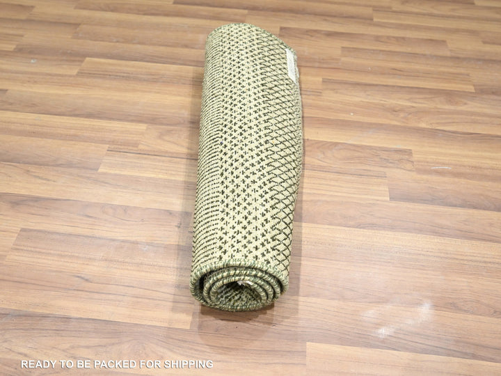 2'0" x 3'0" New Hand Knotted Beige Wool & Silk Rectangle Oriental Rug - MOA10276450