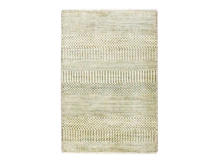 2'0" x 3'0" New Hand Knotted Beige Wool & Silk Rectangle Oriental Rug - MOA10276454