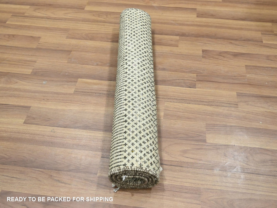 2'0" x 3'0" New Hand Knotted Beige Wool & Silk Rectangle Oriental Rug - MOA10276454