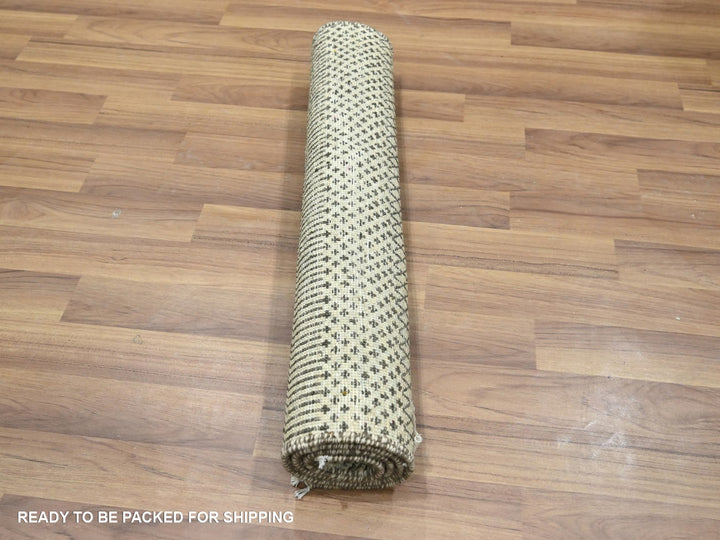 2'0" x 3'0" New Hand Knotted Beige Wool & Silk Rectangle Oriental Rug - MOA10276454