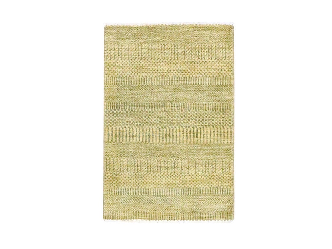 2'0" x 3'0" New Hand Knotted Brown Wool & Silk Rectangle Oriental Rug - MOA10276455