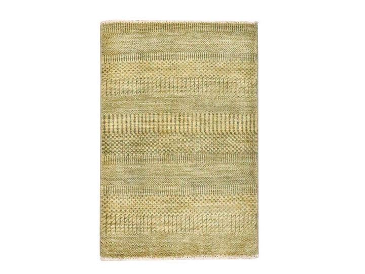 2'0" x 3'0" New Hand Knotted Brown Wool & Silk Rectangle Oriental Rug - MOA10276456