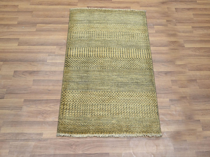 2'0" x 3'0" New Hand Knotted Brown Wool & Silk Rectangle Oriental Rug - MOA10276456