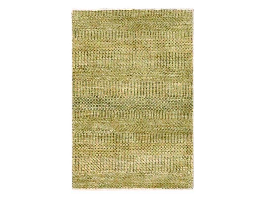 2'0" x 3'0" New Hand Knotted Brown Wool & Silk Rectangle Oriental Rug - MOA10276459