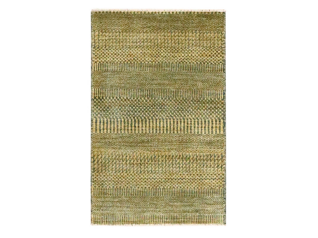 2'0" x 3'0" New Hand Knotted Brown Wool & Silk Rectangle Oriental Rug - MOA10276460