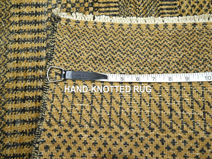 2'0" x 3'0" New Hand Knotted Brown Wool & Silk Rectangle Oriental Rug - MOA10276460