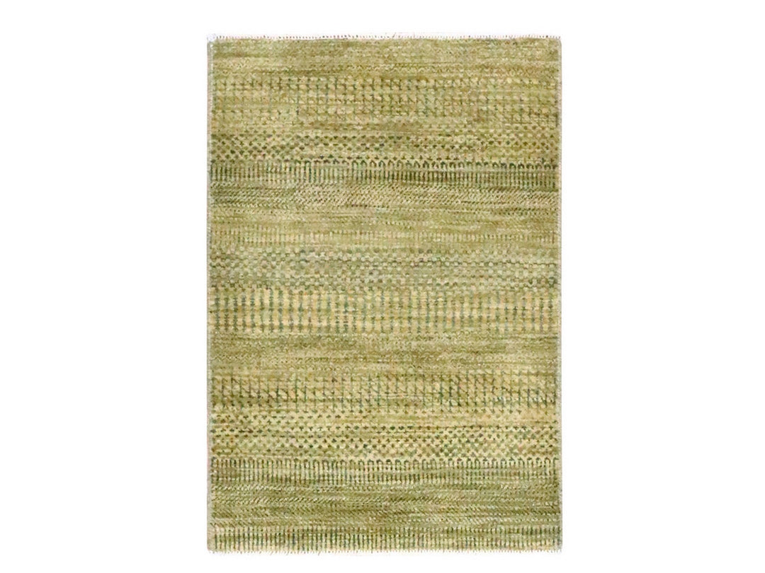 2'0" x 3'0" New Hand Knotted Brown Wool & Silk Rectangle Oriental Rug - MOA10276461