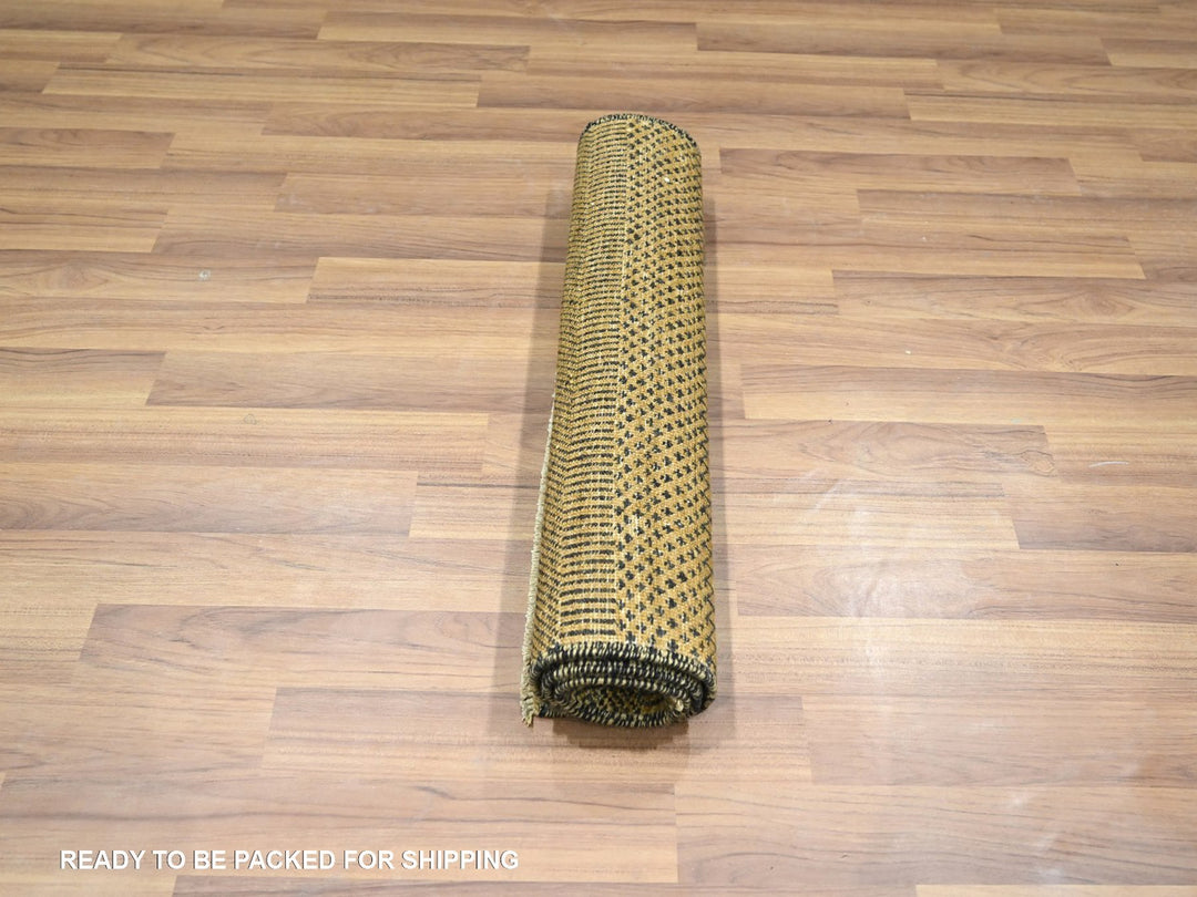 2'0" x 3'0" New Hand Knotted Brown Wool & Silk Rectangle Oriental Rug - MOA10276462