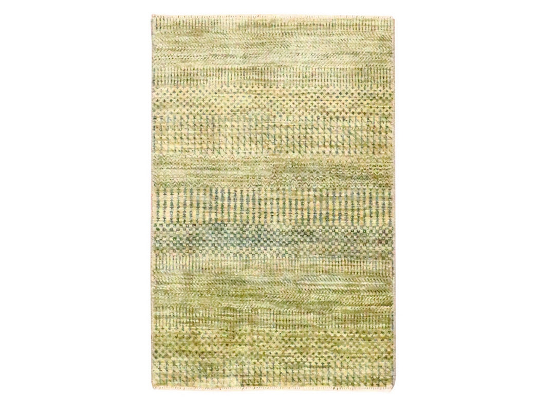 2'0" x 3'0" New Hand Knotted Brown Wool & Silk Rectangle Oriental Rug - MOA10276463
