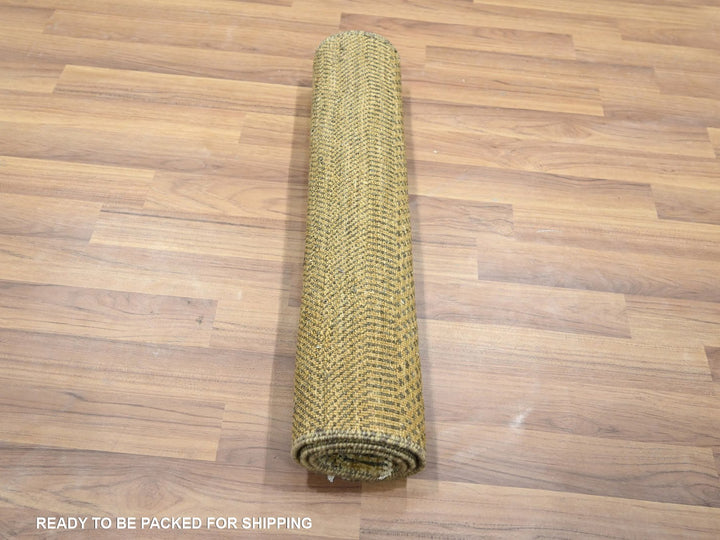 2'0" x 3'0" New Hand Knotted Brown Wool & Silk Rectangle Oriental Rug - MOA10276464