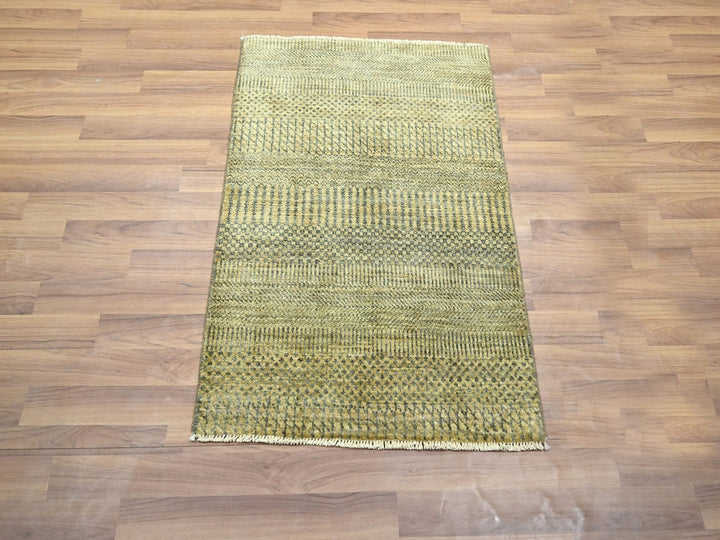 2'0" x 3'0" New Hand Knotted Brown Wool & Silk Rectangle Oriental Rug - MOA10276466