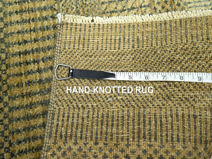 2'0" x 3'0" New Hand Knotted Brown Wool & Silk Rectangle Oriental Rug - MOA10276466