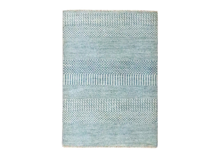 2'0" x 3'0" New Hand Knotted Blue Wool & Silk Rectangle Oriental Rug - MOA10276468