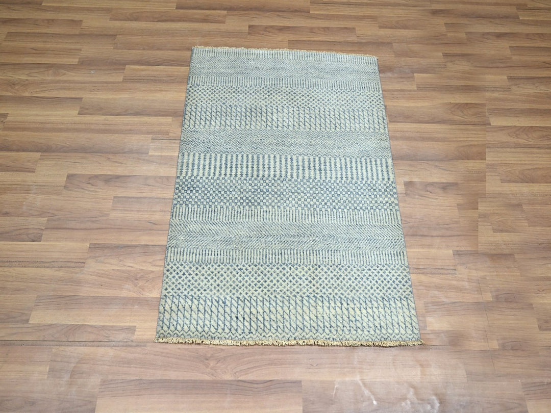2'0" x 3'0" New Hand Knotted Blue Wool & Silk Rectangle Oriental Rug - MOA10276468