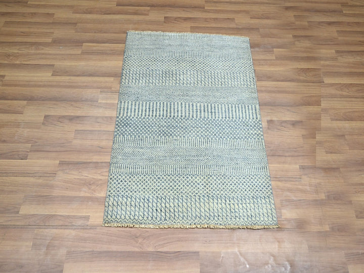2'0" x 3'0" New Hand Knotted Blue Wool & Silk Rectangle Oriental Rug - MOA10276468