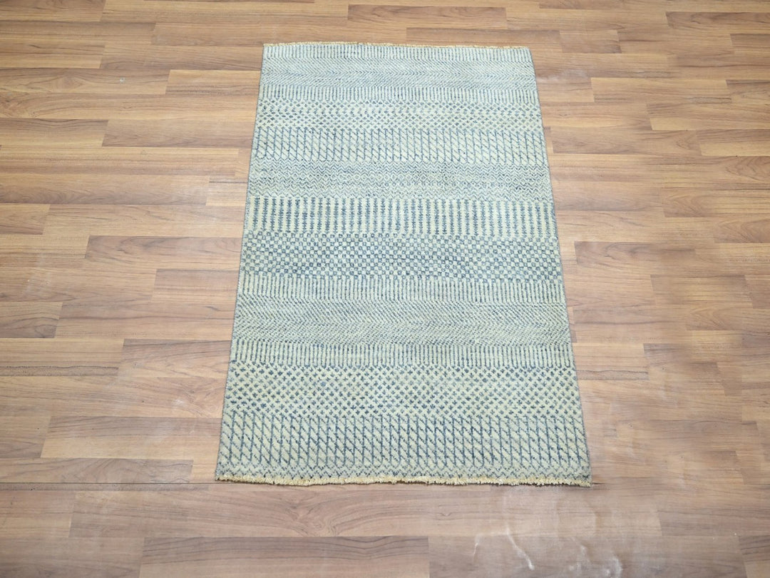 2'0" x 3'0" New Hand Knotted Blue Wool & Silk Rectangle Oriental Rug - MOA10276470