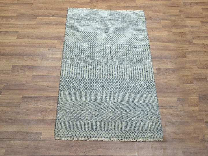 2'0" x 3'0" New Hand Knotted Blue Wool & Silk Rectangle Oriental Rug - MOA10276472