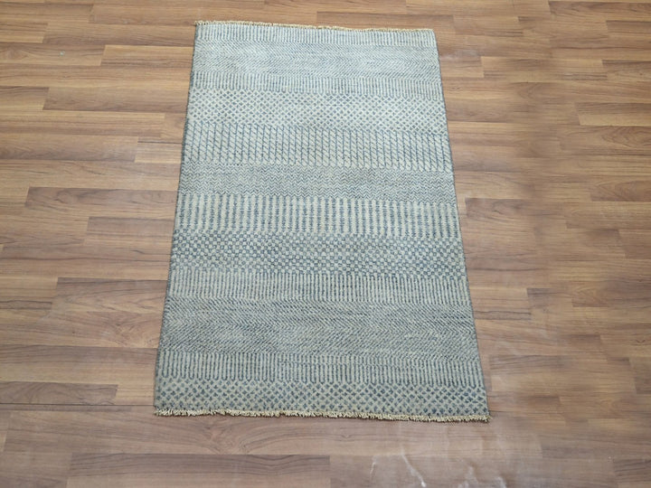 2'0" x 3'0" New Hand Knotted Blue Wool & Silk Rectangle Oriental Rug - MOA10276473