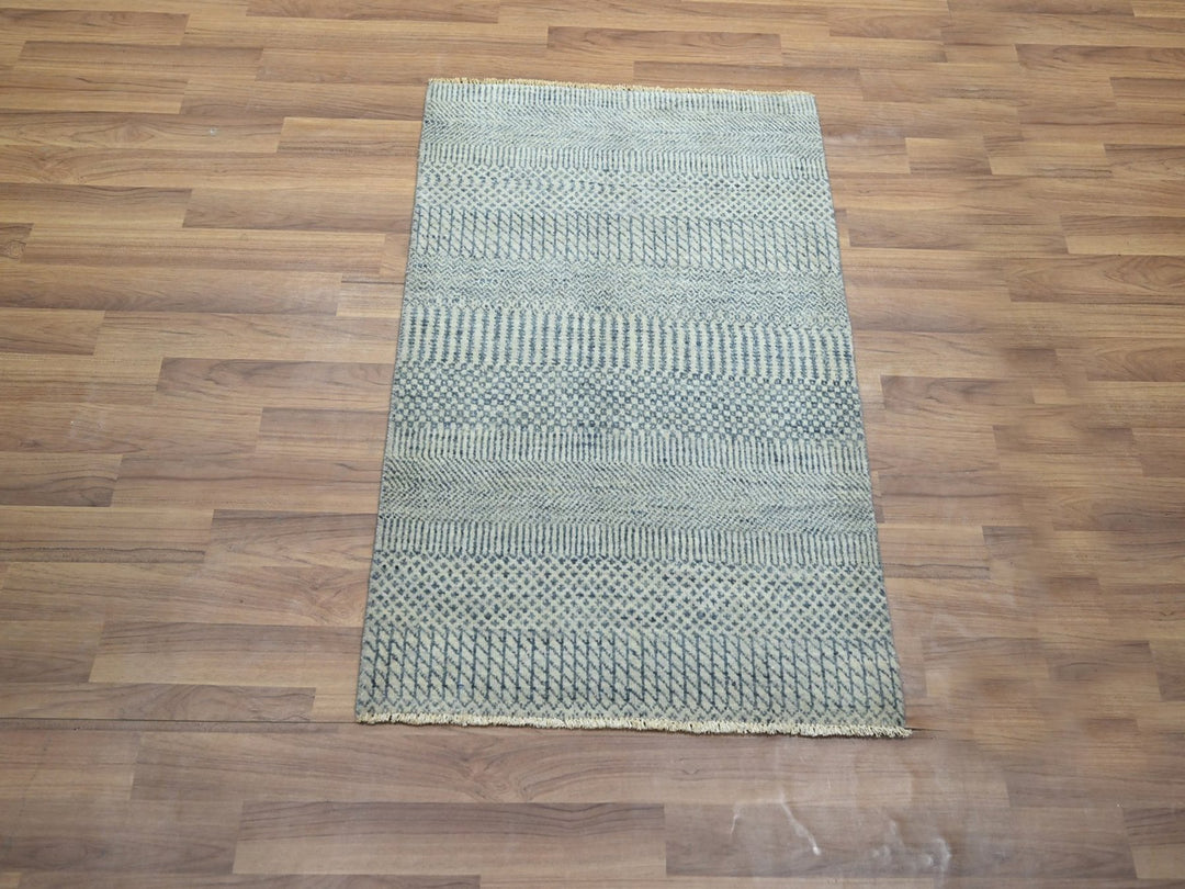 2'0" x 3'0" New Hand Knotted Black Wool & Silk Rectangle Oriental Rug - MOA10276475