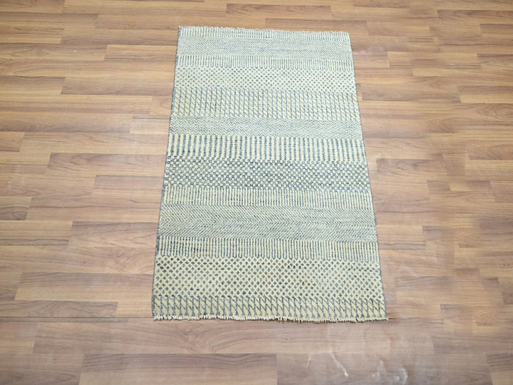 2'0" x 3'0" New Hand Knotted Blue Wool Rectangle Oriental Rug - MOA10276476