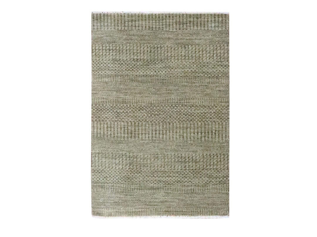 2'0" x 3'0" New Hand Knotted Brown Wool & Silk Rectangle Oriental Rug - MOA10276477