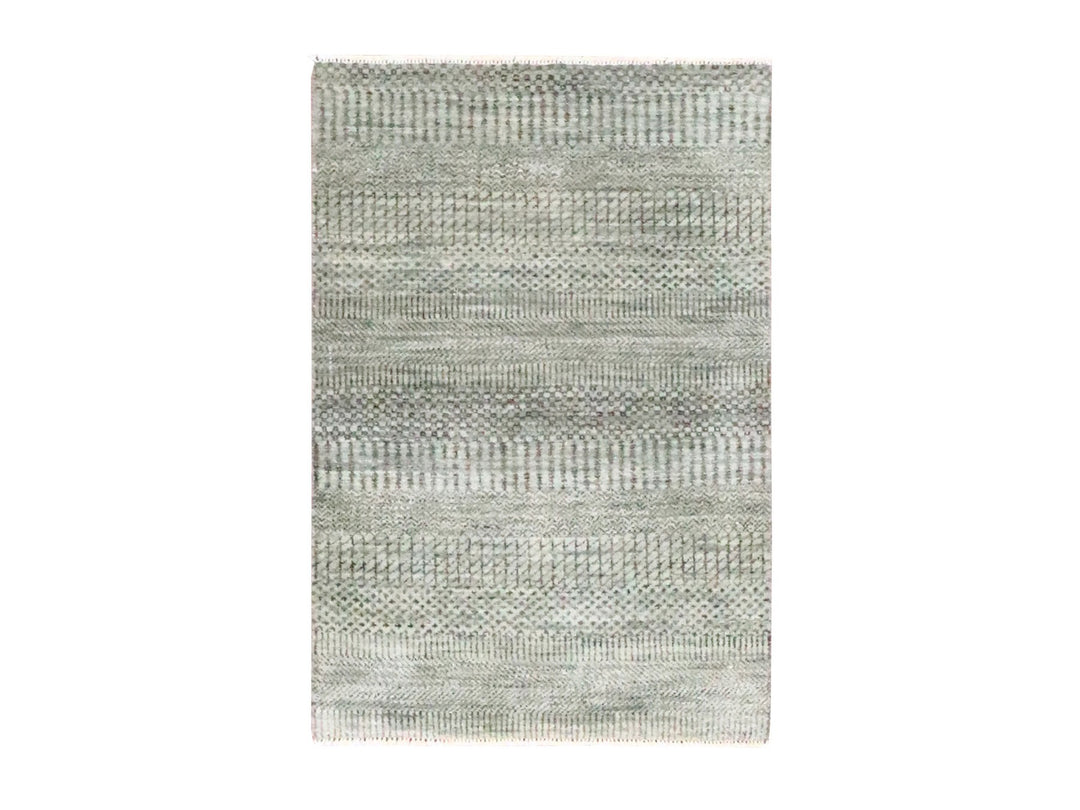 2'0" x 3'0" New Hand Knotted Brown Wool & Silk Rectangle Oriental Rug - MOA10276478