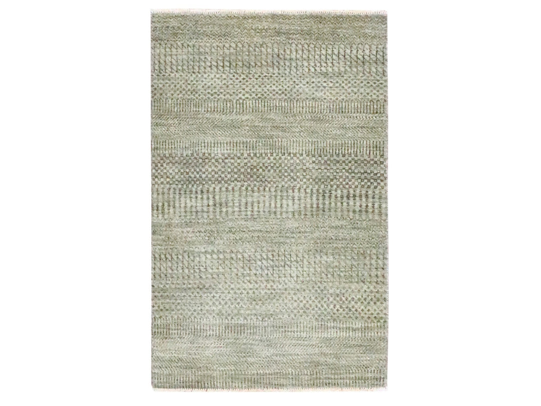 2'0" x 3'0" New Hand Knotted Brown Wool & Silk Rectangle Oriental Rug - MOA10276479