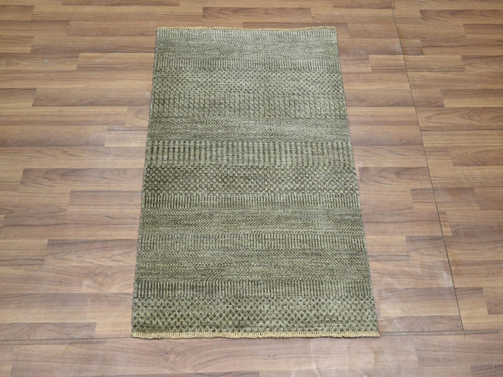 2'0" x 3'0" New Hand Knotted Brown Wool Rectangle Oriental Rug - MOA10276482