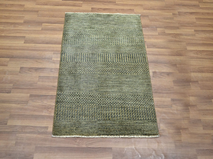 2'0" x 3'0" New Hand Knotted Brown Wool & Silk Rectangle Oriental Rug - MOA10276483