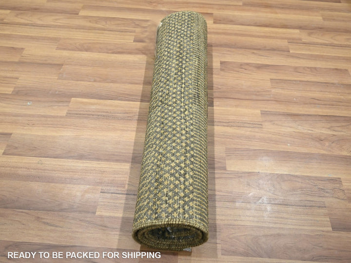 2'0" x 3'0" New Hand Knotted Brown Wool & Silk Rectangle Oriental Rug - MOA10276483
